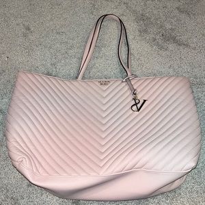Victoria secret large light pink handbag with charm